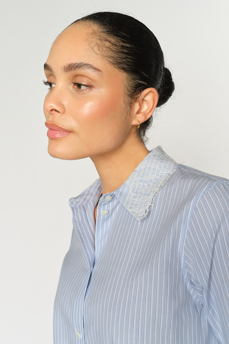 MMElinda Stripe Lace Shirt