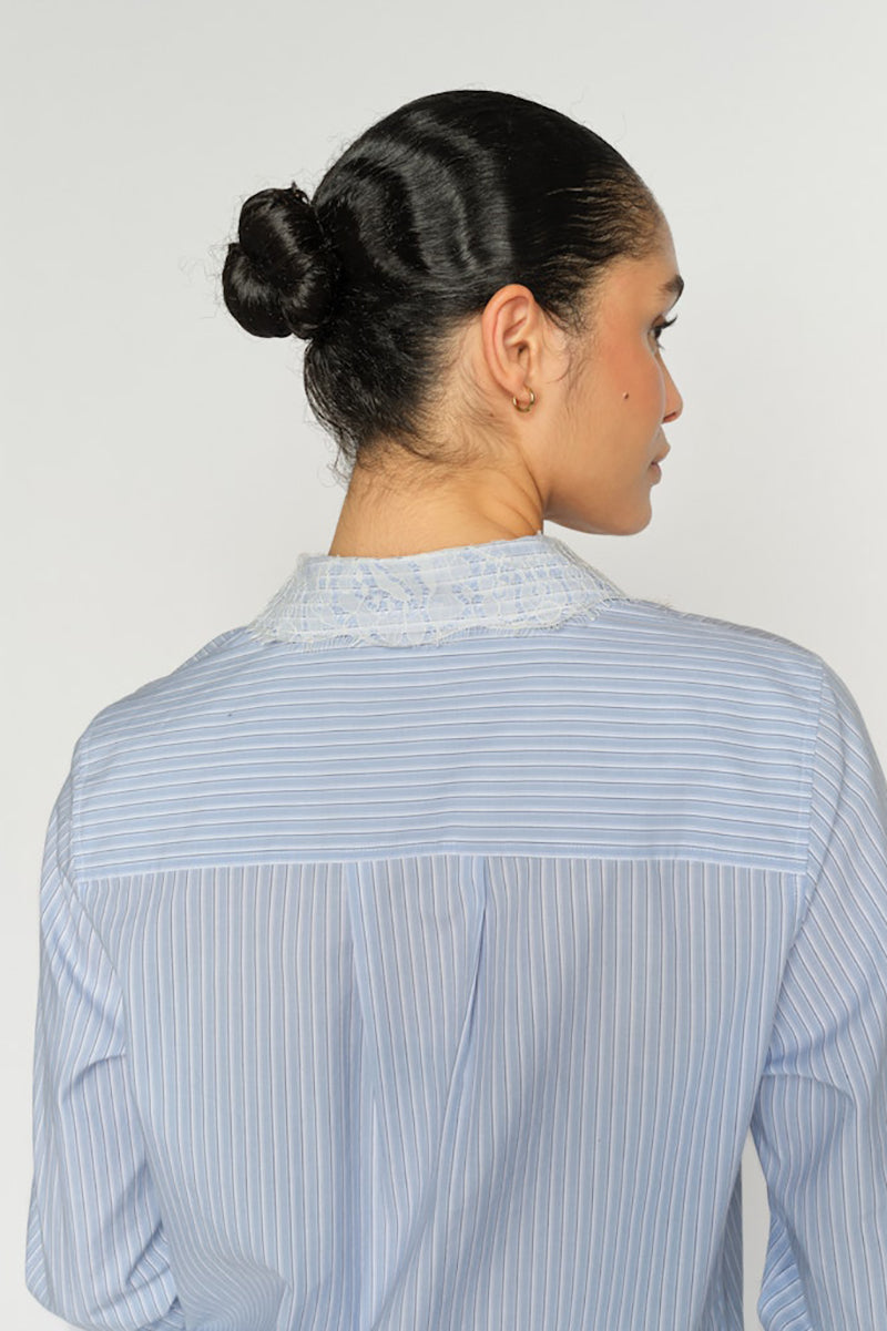 MMElinda Stripe Lace Shirt