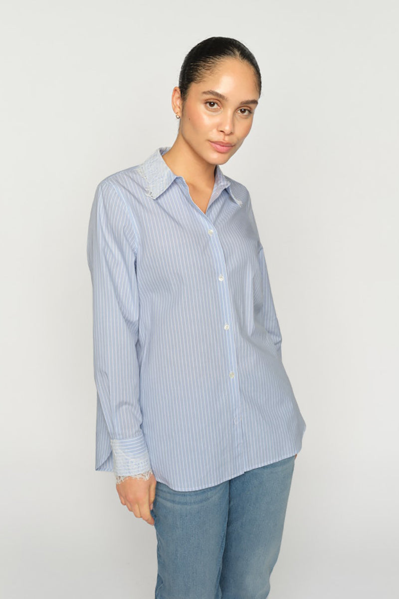 MMElinda Stripe Lace Shirt