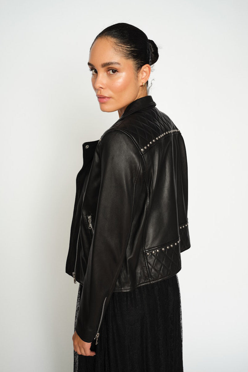MMGoha Stud Leather Jacket