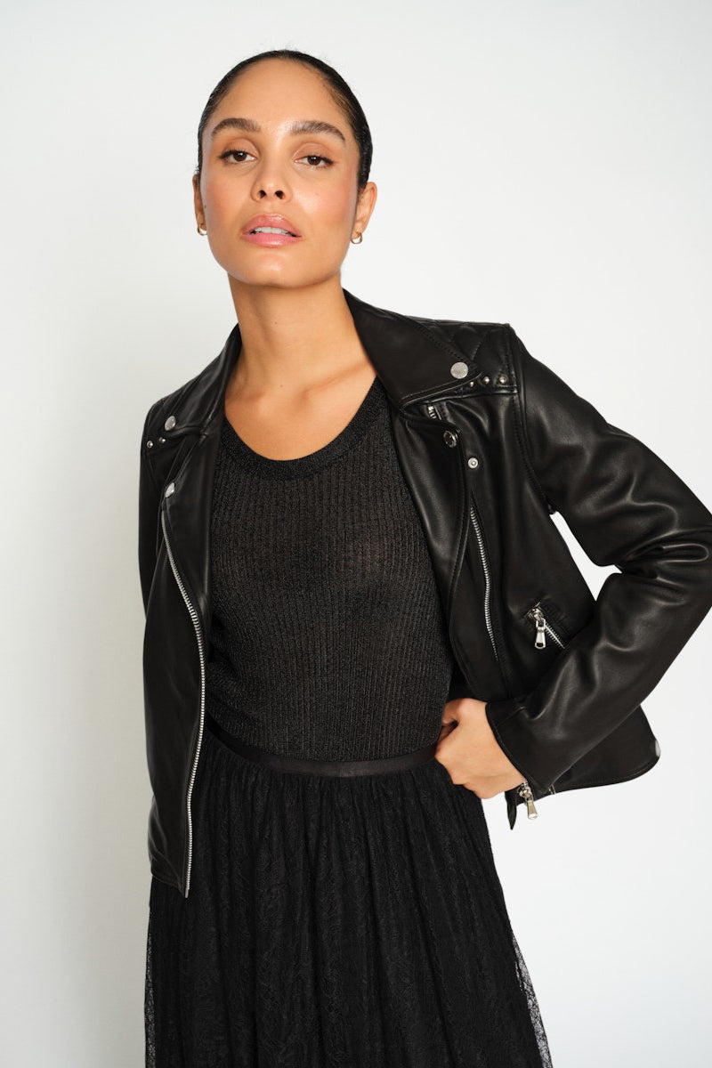 MMGoha Stud Leather Jacket