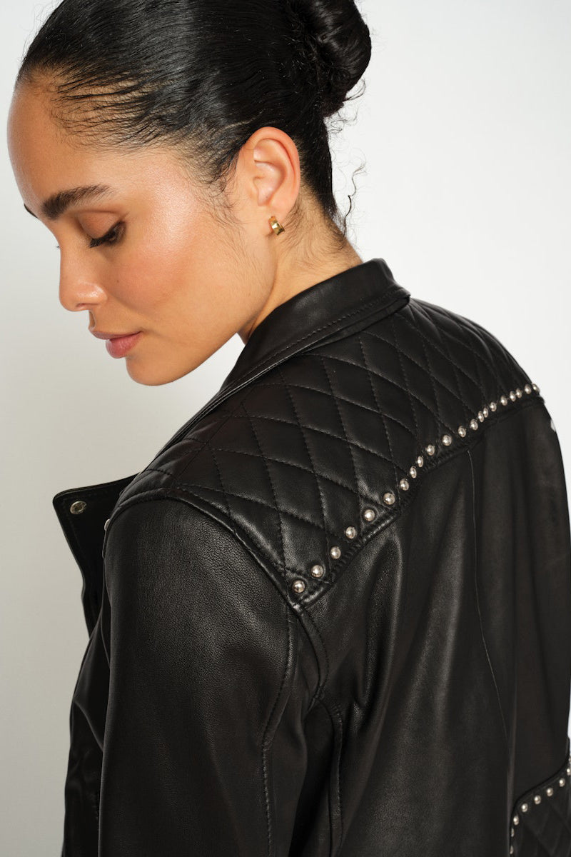 MMGoha Stud Leather Jacket
