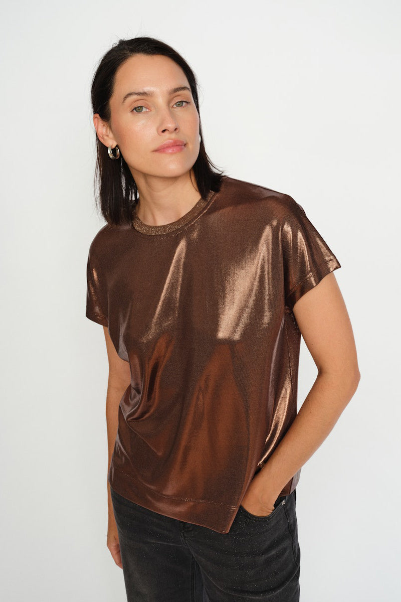 MMNivola O-neck Metallic Tee