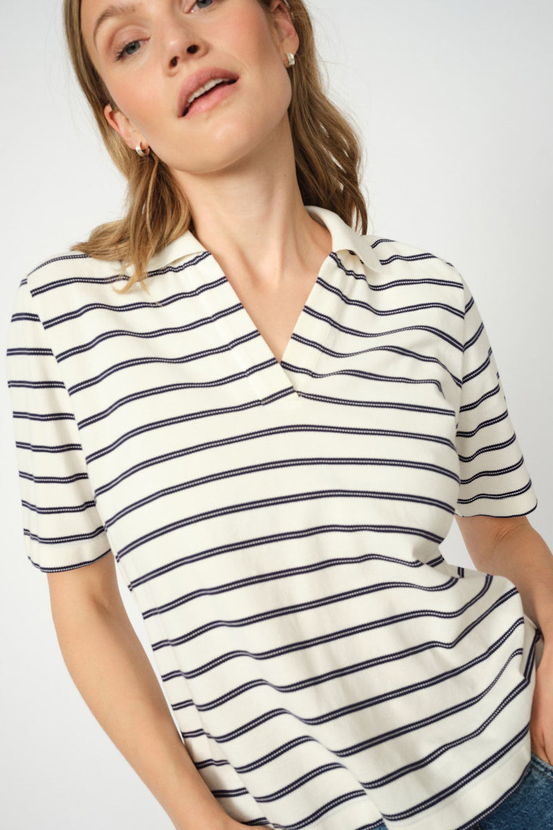 MMMilena SS Stripe Polo Tee