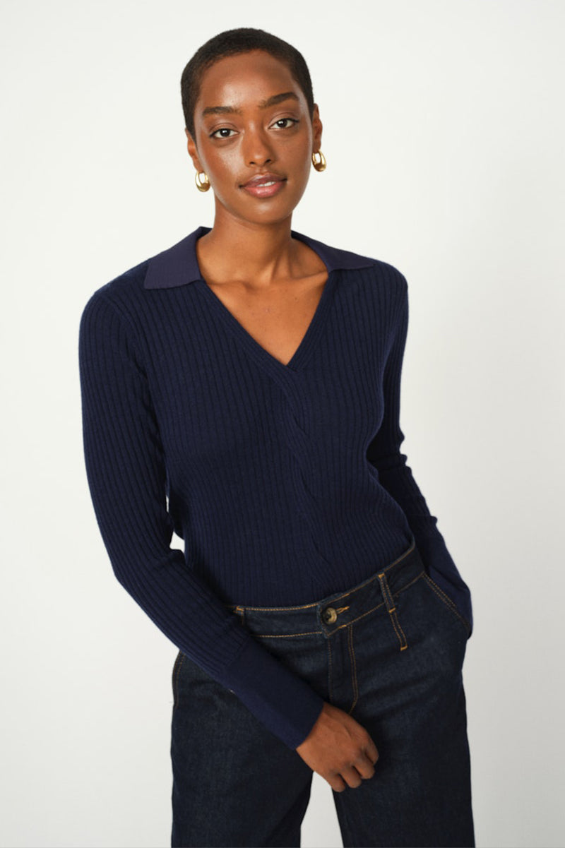 MMRelena Rib Polo Knit