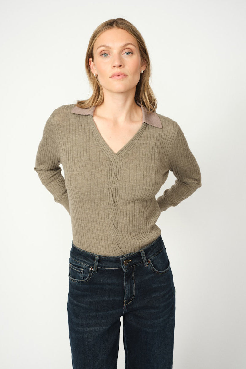 MMRelena Rib Polo Knit