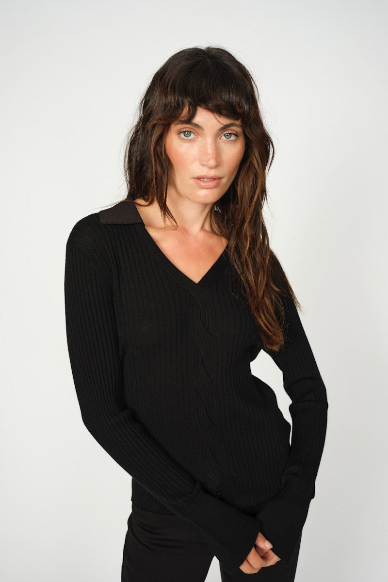 MMRelena Rib Polo Knit