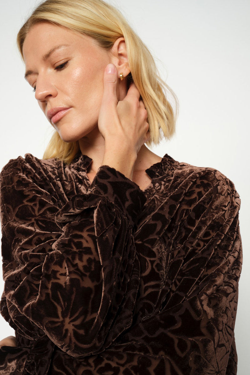 MMVilsa Blurred Velve Blouse