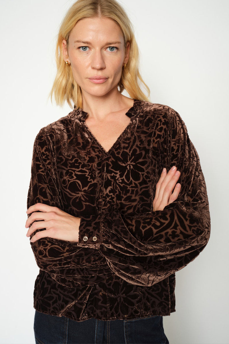 MMVilsa Blurred Velve Blouse