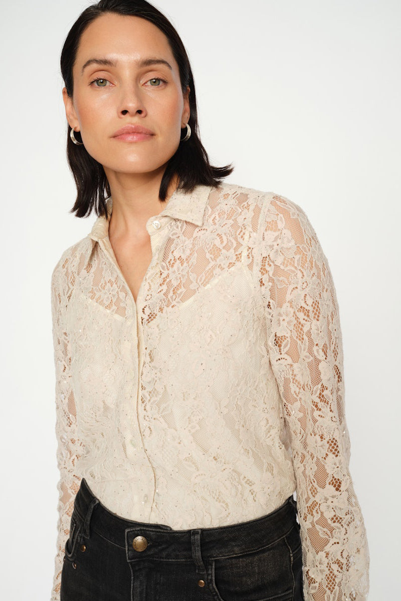 MMKether Lace Sequin Shirt