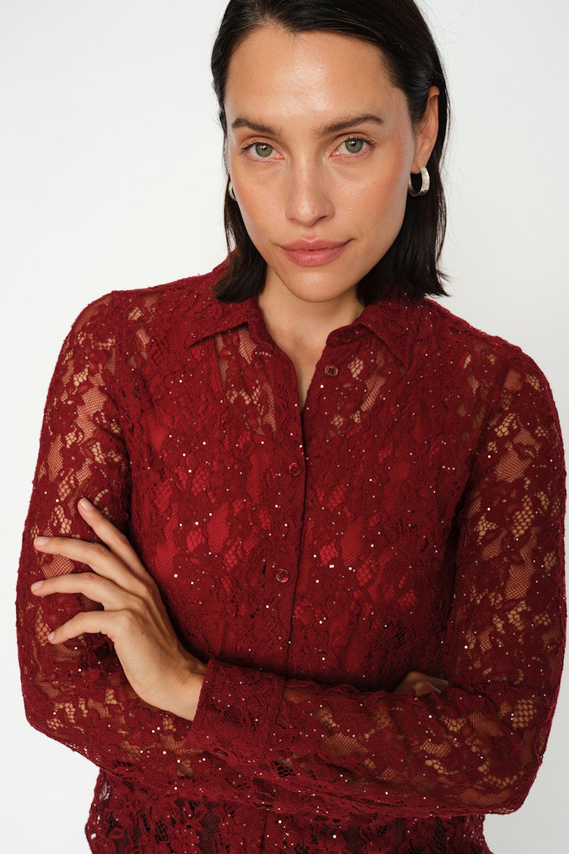 MMKether Lace Sequin Shirt