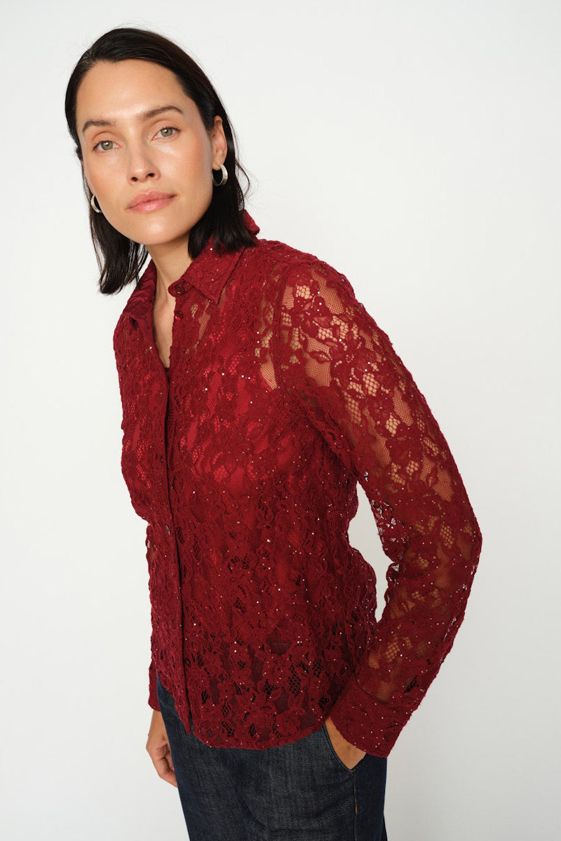 MMKether Lace Sequin Shirt