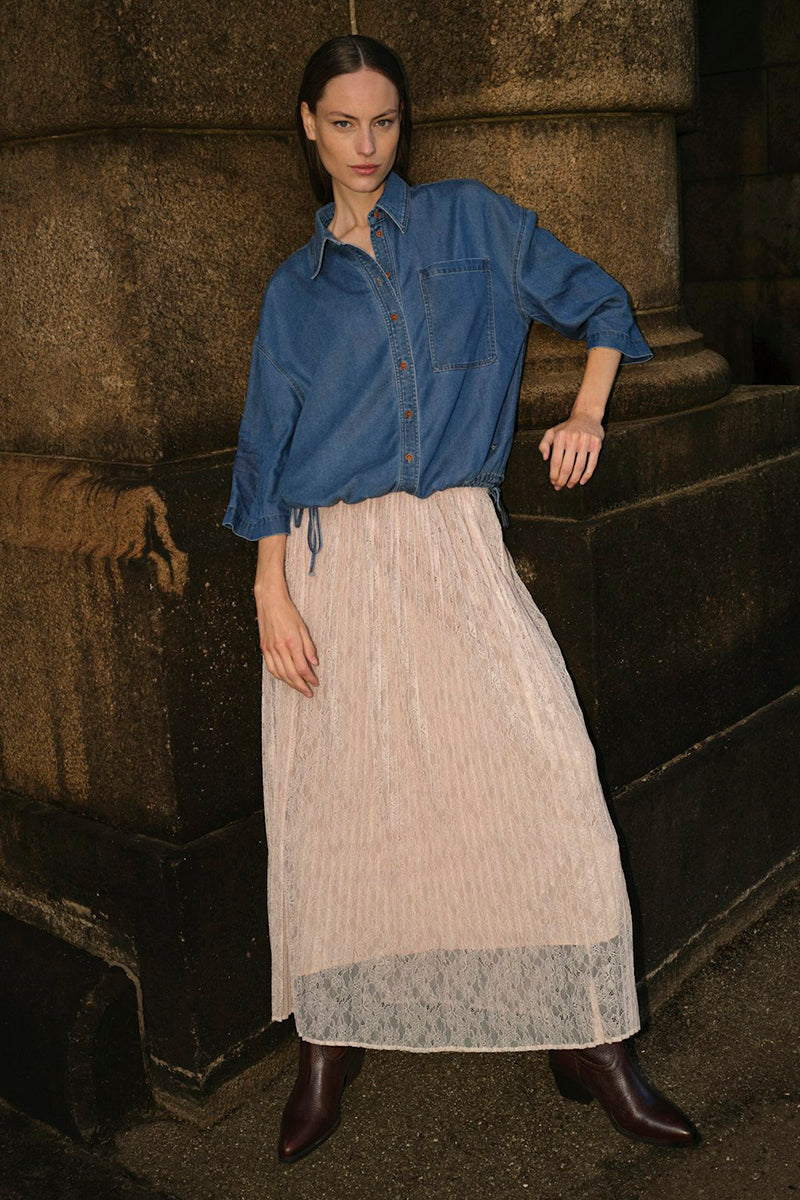 MMJurnee Lace Pleat Skirt
