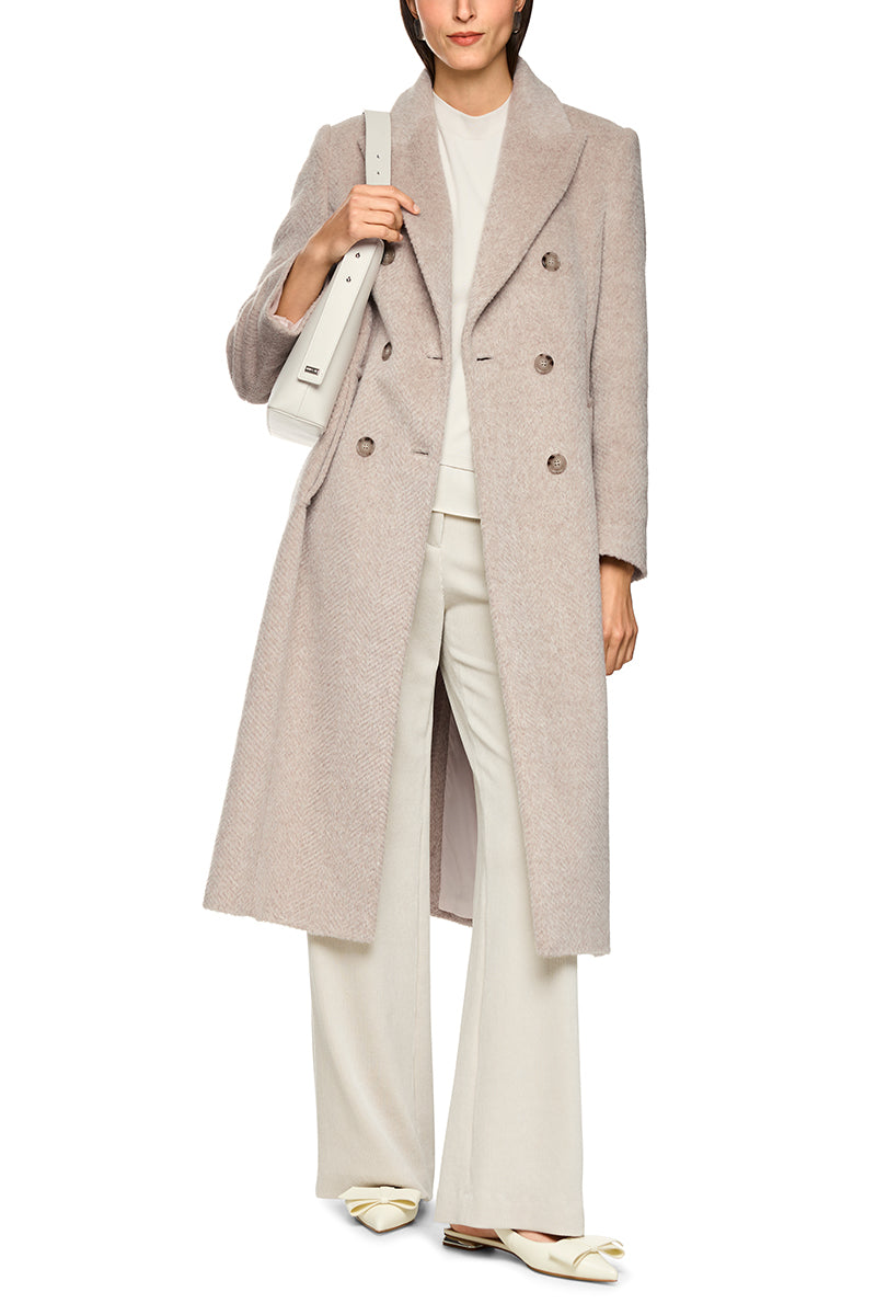 Fitted coat in alpaca wool blend