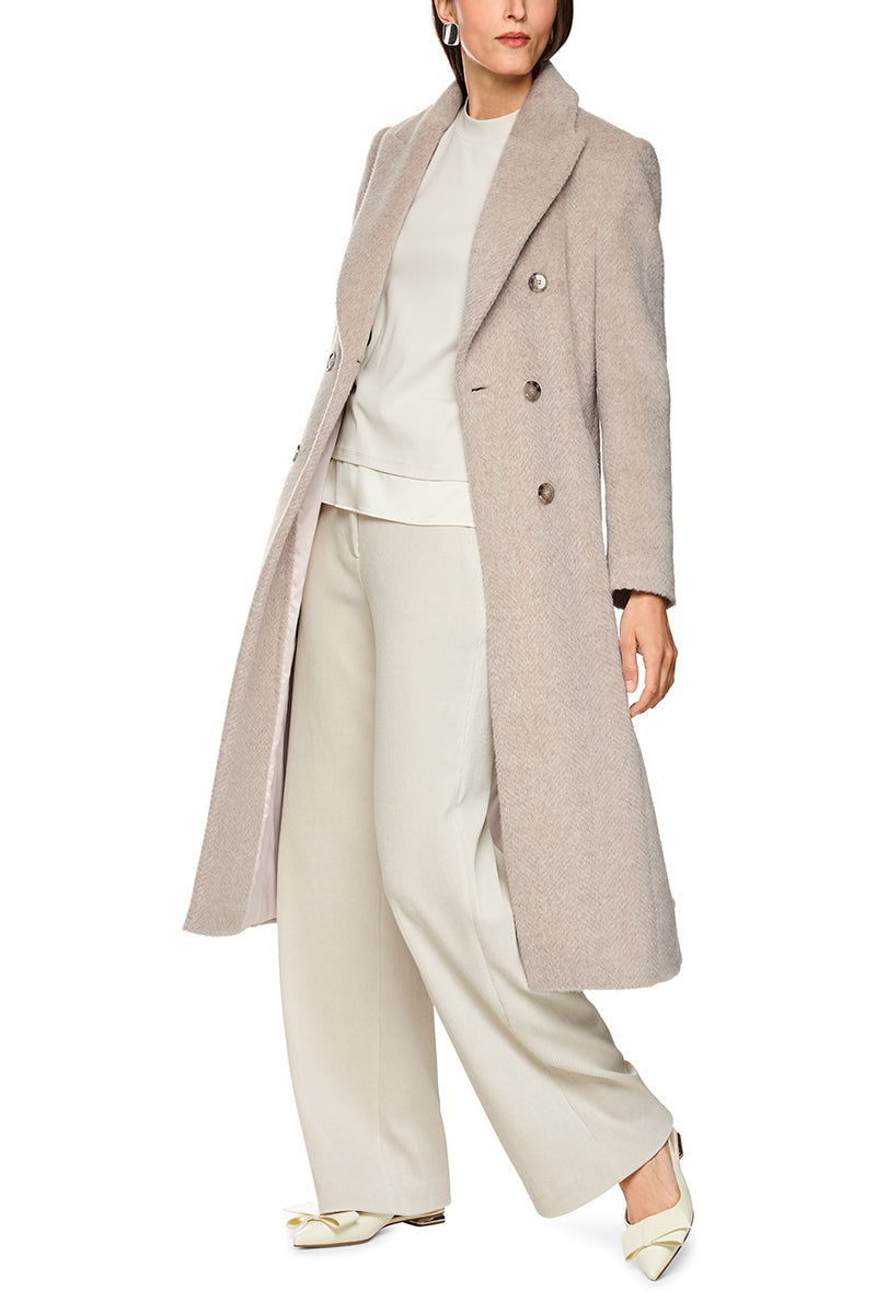 Fitted coat in alpaca wool blend