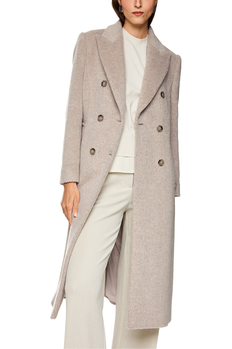 Fitted coat in alpaca wool blend