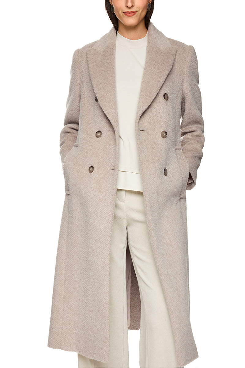 Fitted coat in alpaca wool blend