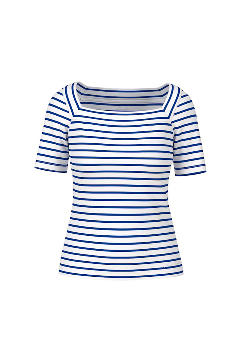 Striped T-shirt with square neckline