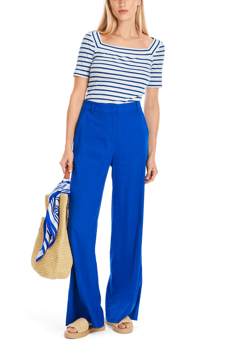 Striped T-shirt with square neckline