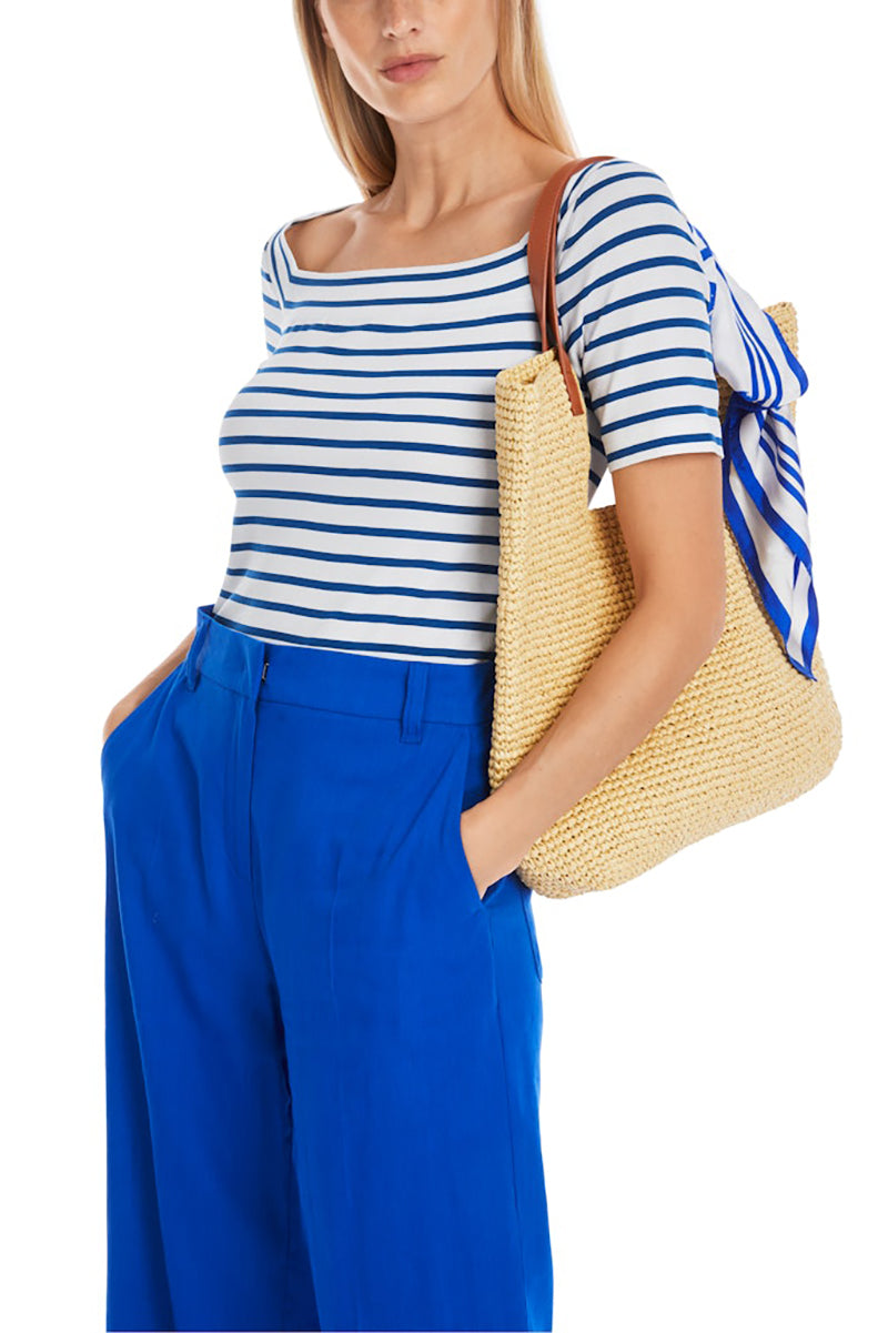 Striped T-shirt with square neckline