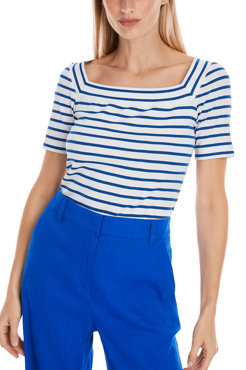 Striped T-shirt with square neckline