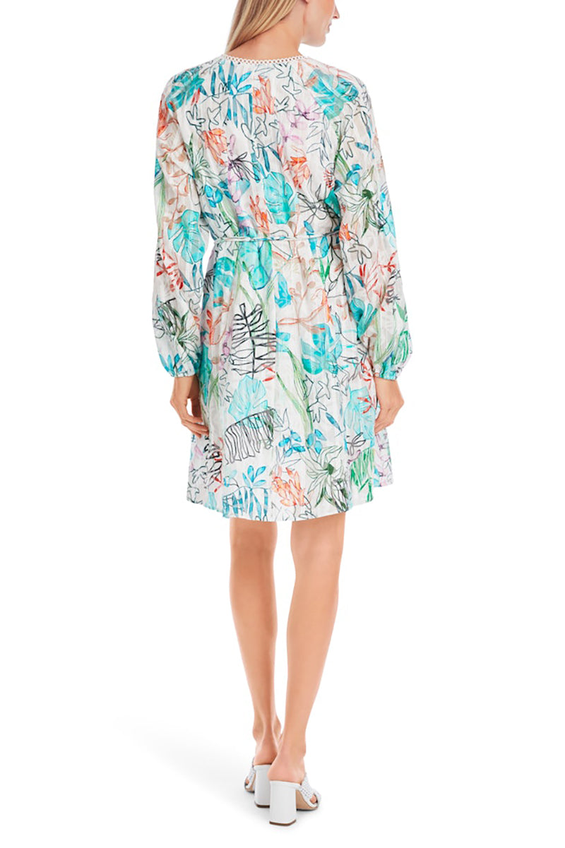 Midi dress in transparent tulle lace