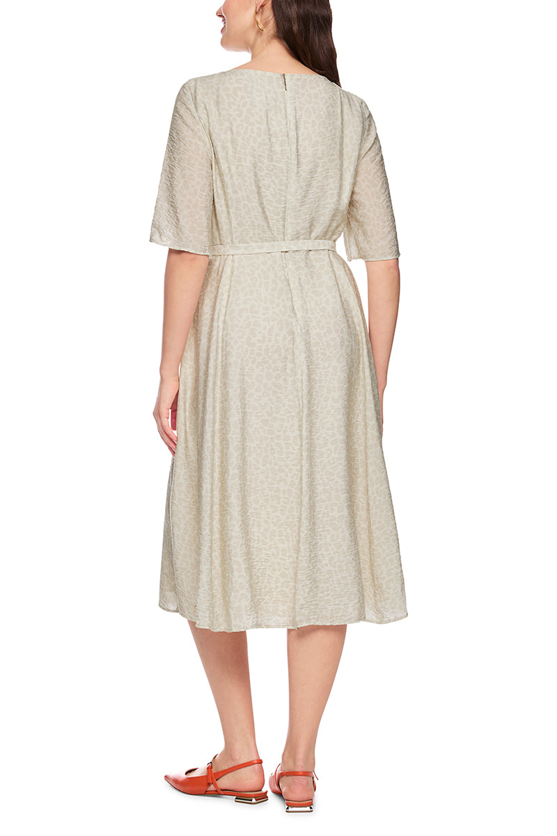 Flowing dress with leopard print