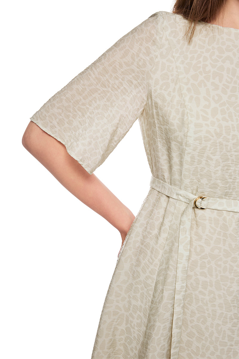 Flowing dress with leopard print