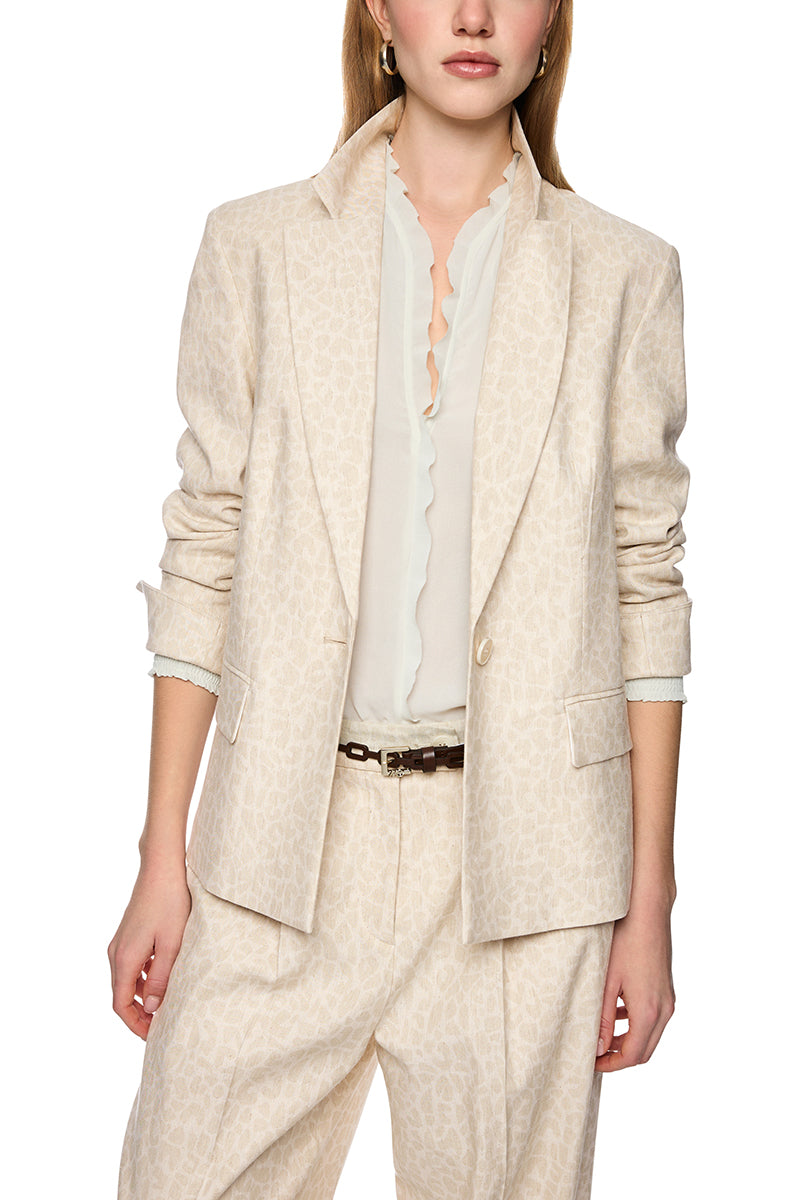 Blazer with subtle leopard print