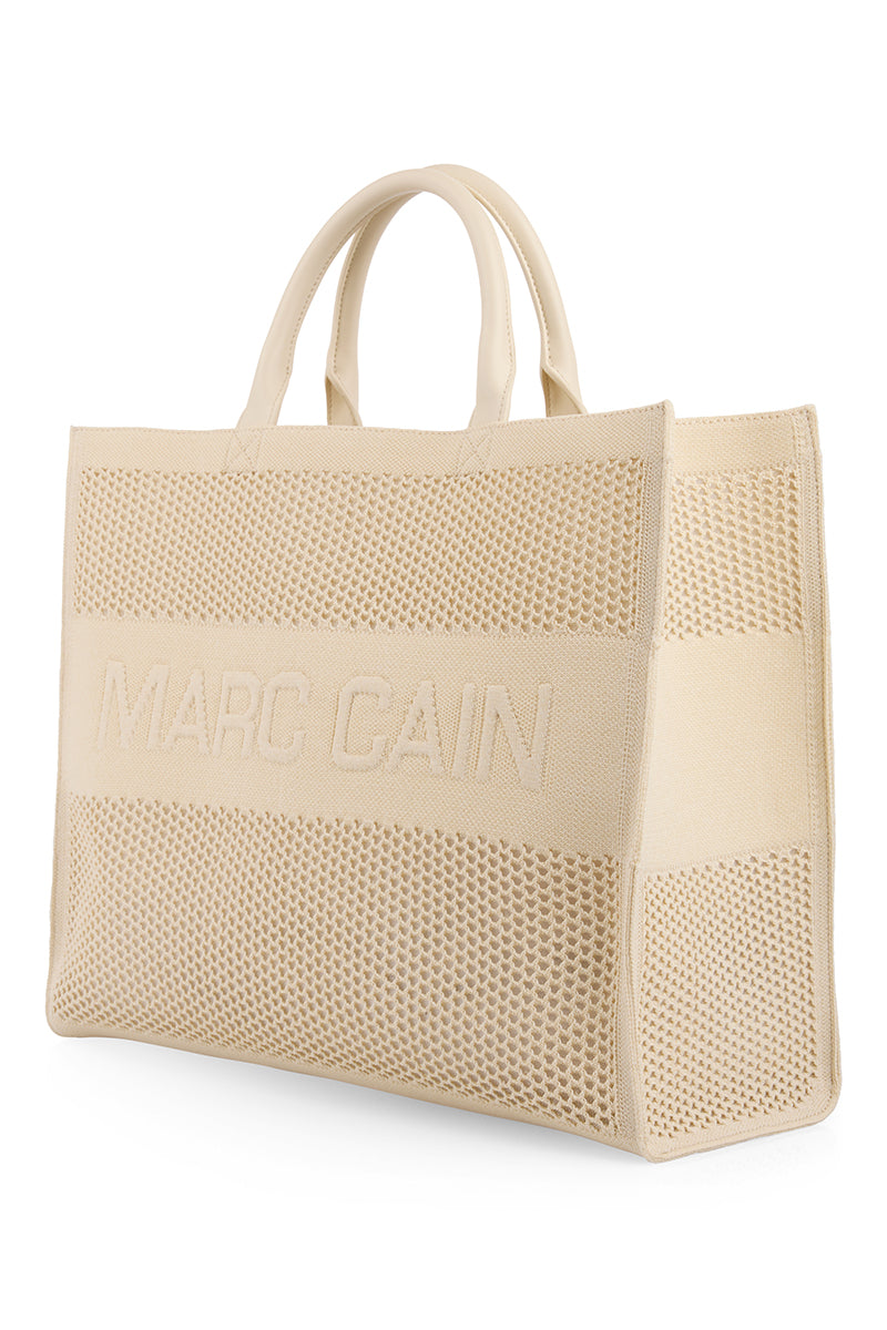 Melange knit shopper with logo