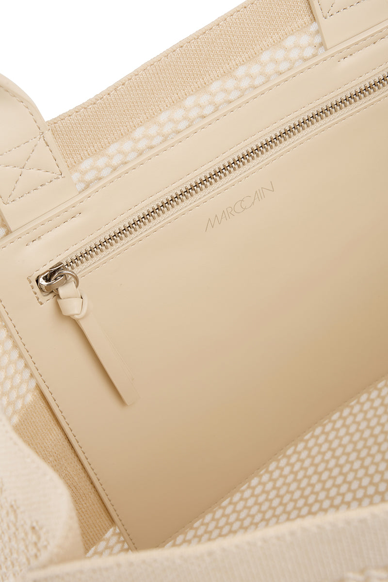 Melange knit shopper with logo