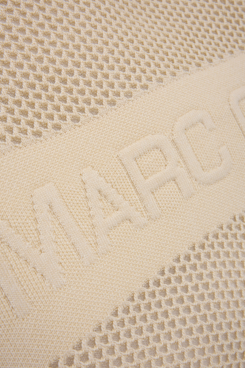 Melange knit shopper with logo