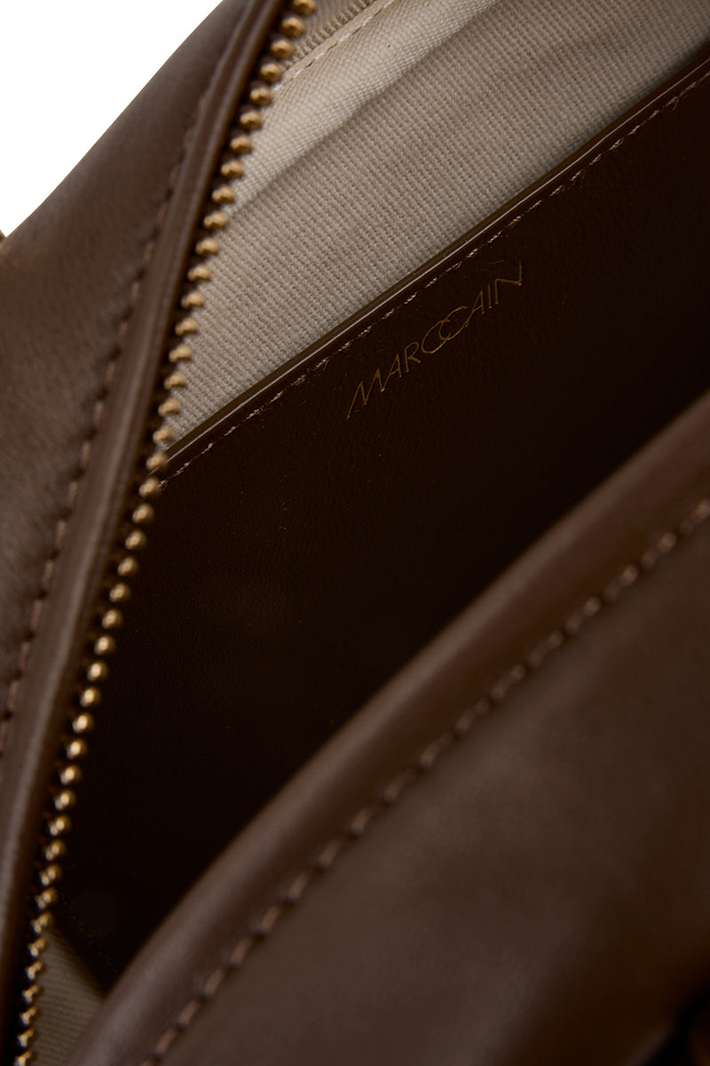 Mini leather bowling bag