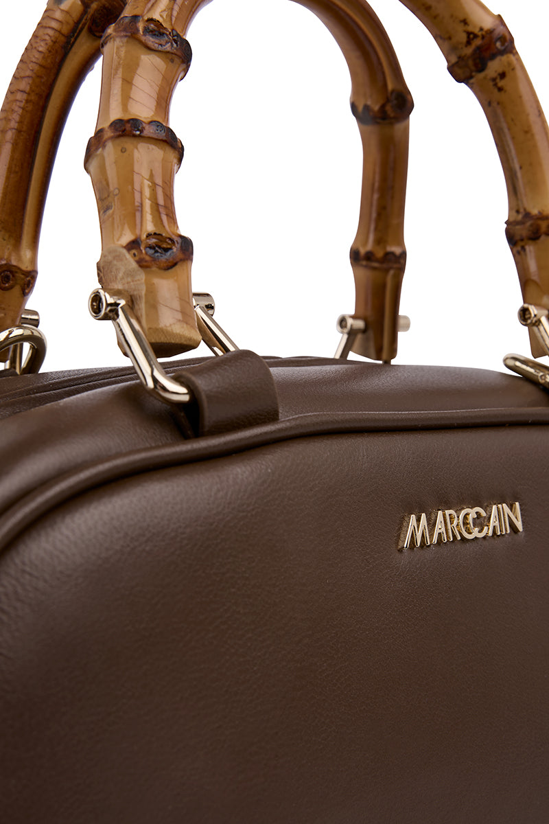 Mini leather bowling bag