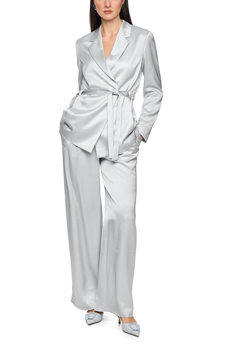Elegant wrap blazer with waist belt