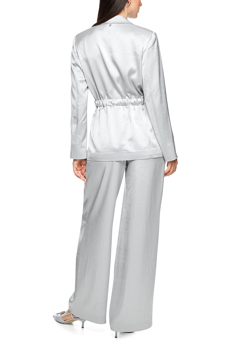 Elegant wrap blazer with waist belt