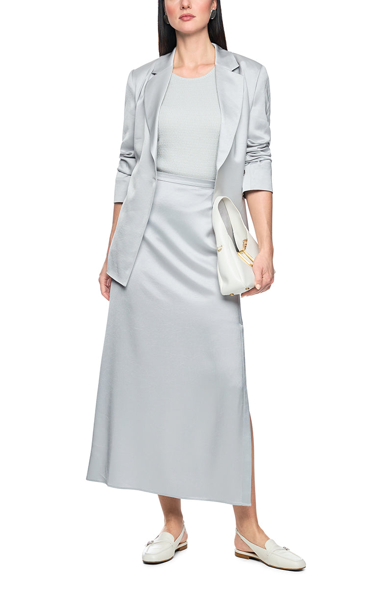 Midi skirt with silky sheen