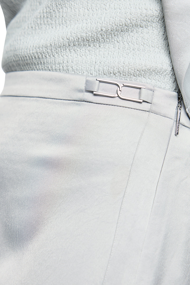 Midi skirt with silky sheen