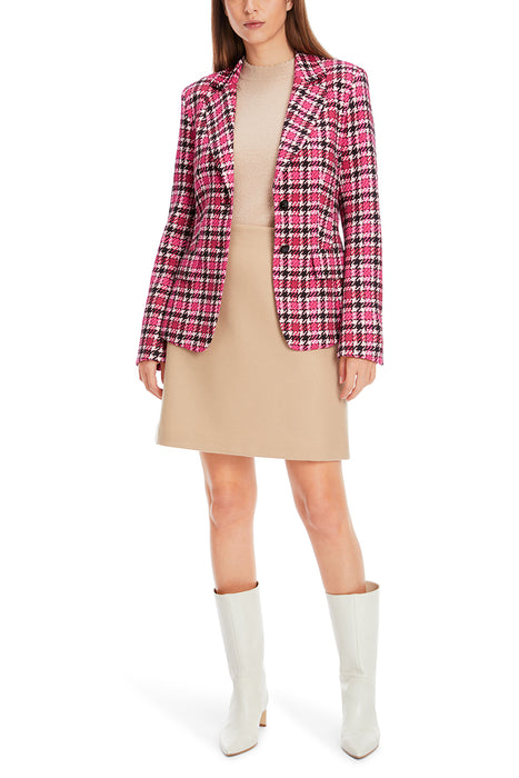 Short blazer with check print