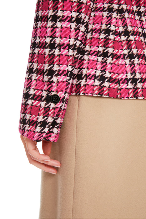 Short blazer with check print