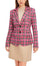 Short blazer with check print