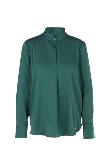 Blouse with stand-up collar