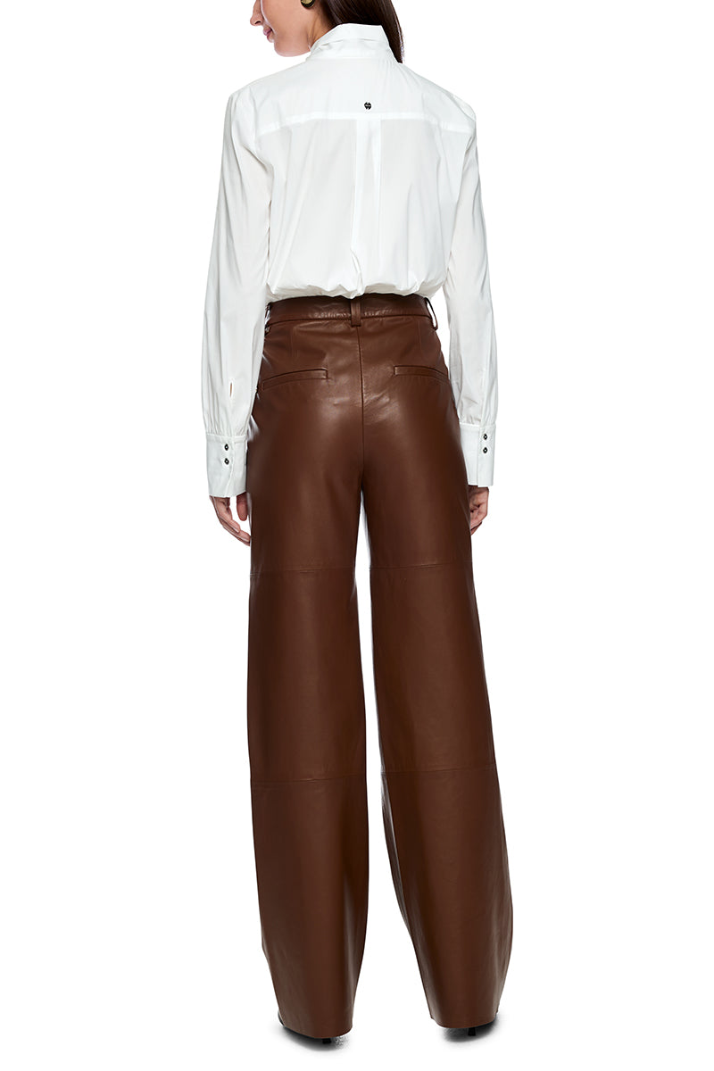 Cotton stretch bow blouse