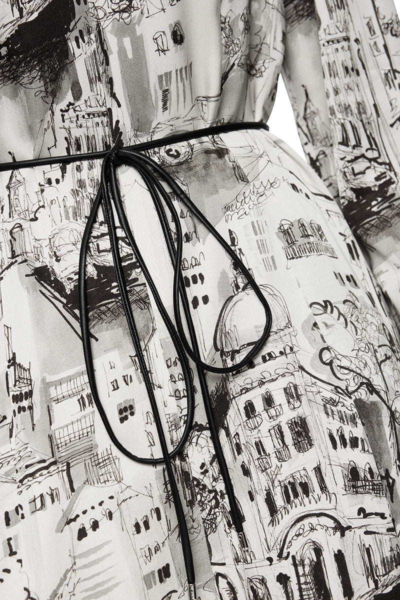 Printed dress in viscose