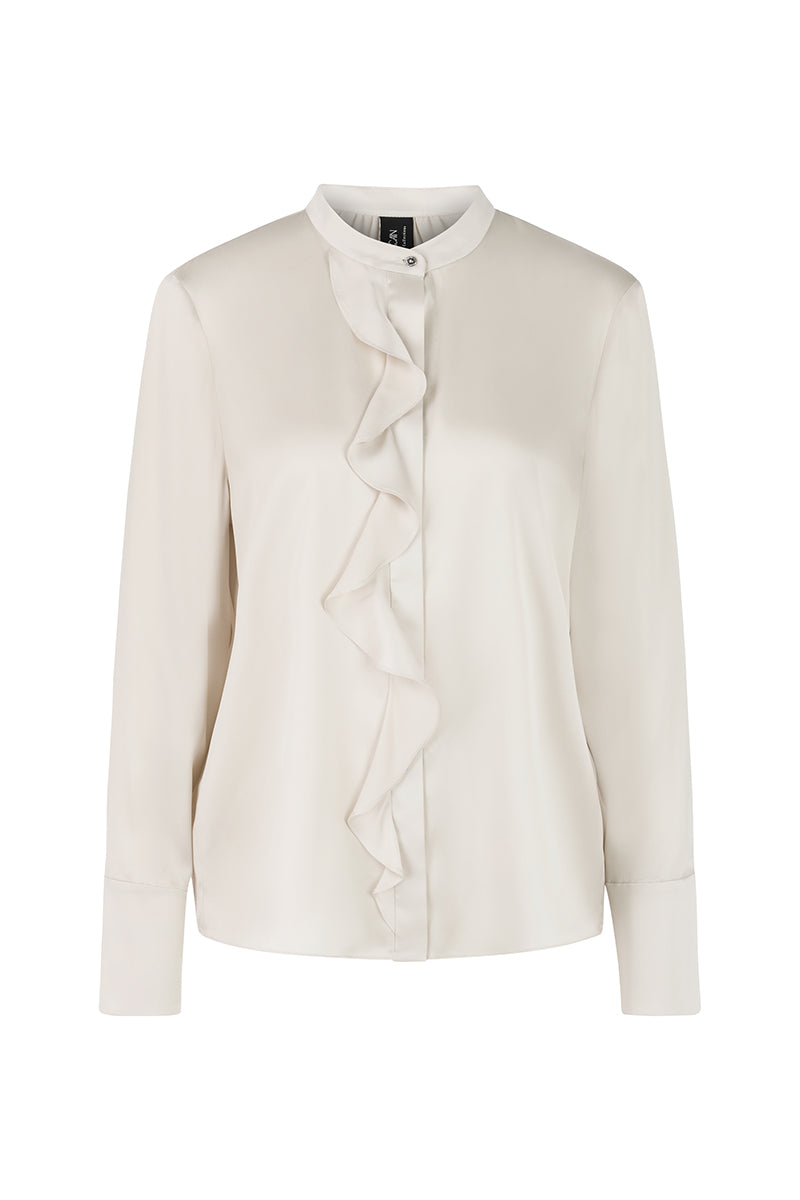 Silk blouse with flounce