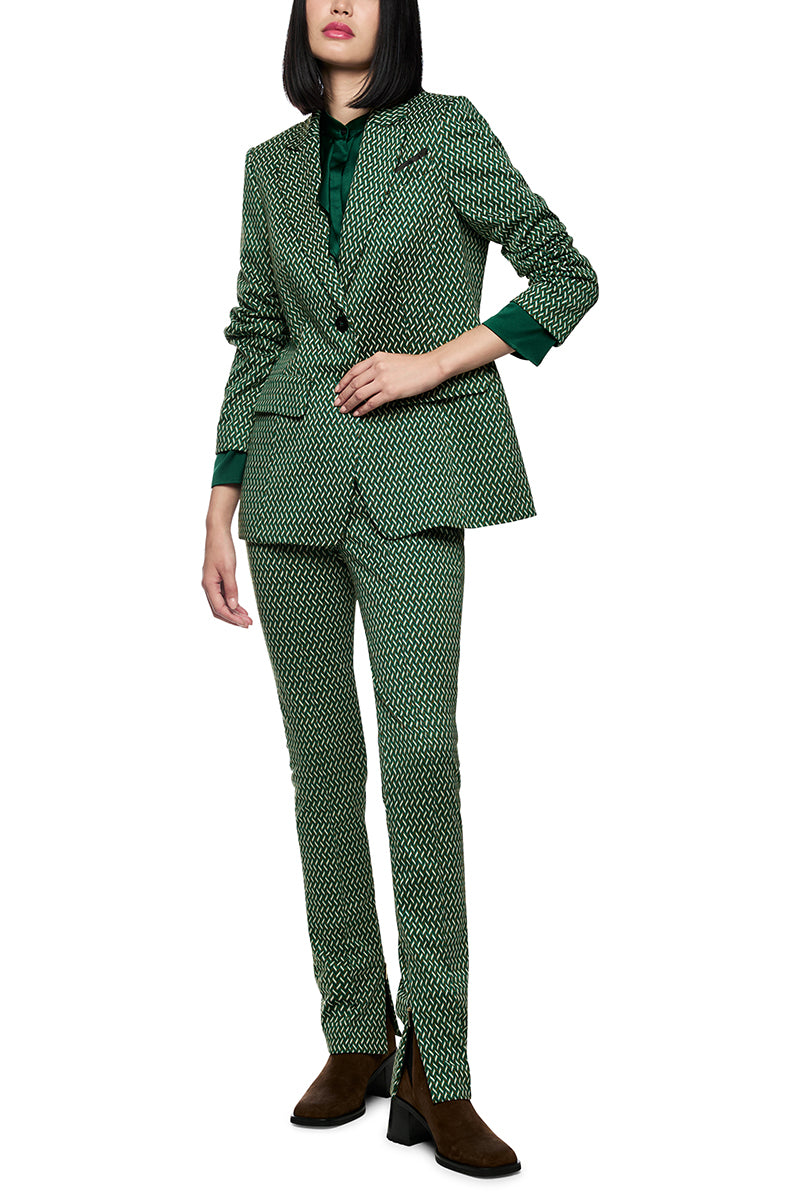 Blazer with herringbone pattern