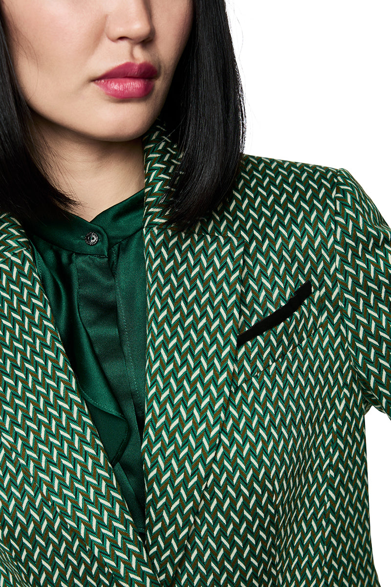 Blazer with herringbone pattern