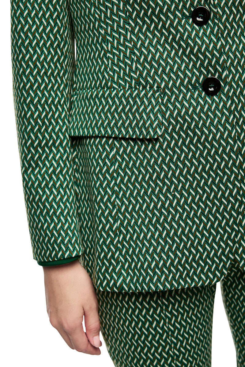 Blazer with herringbone pattern