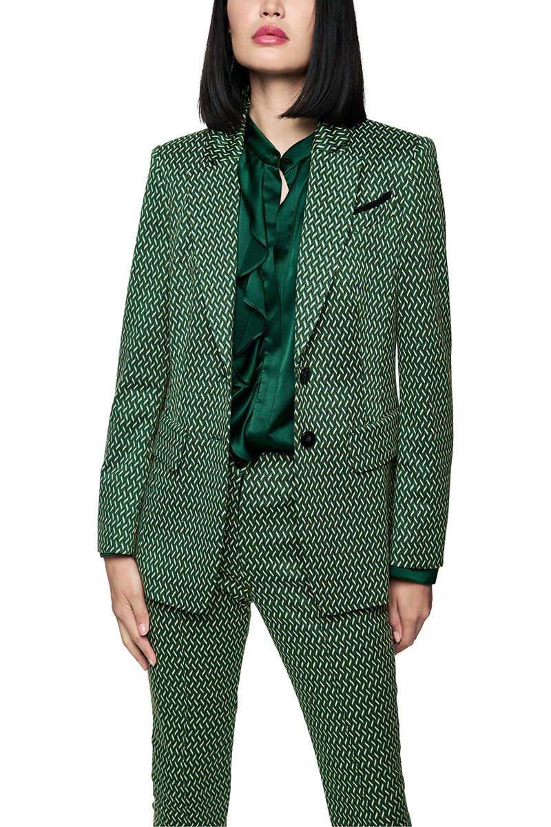 Blazer with herringbone pattern