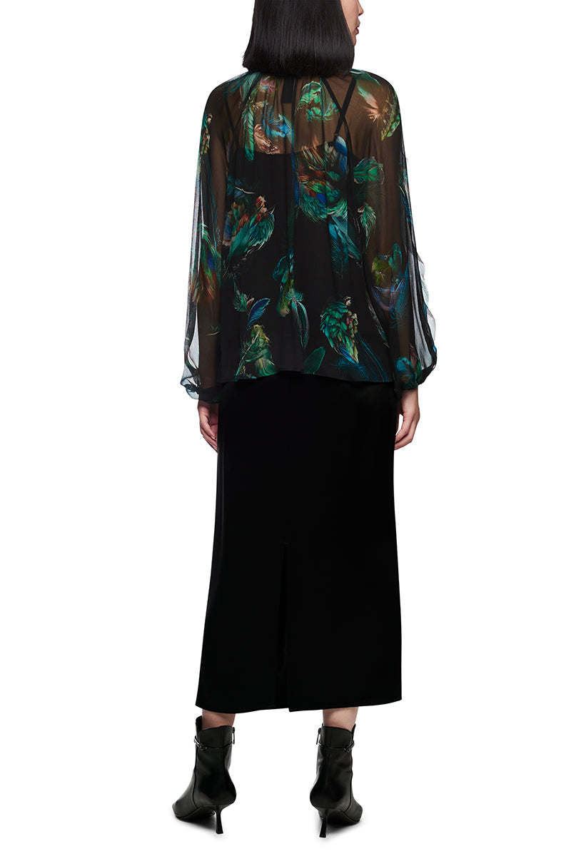 Transparent viscose blouse